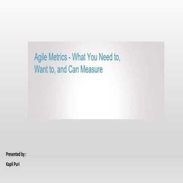 Agile metrics by kapil_puri