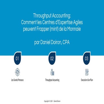 Throughput Accounting - Comment les centres d'Expertise Agile peuvent frapper...