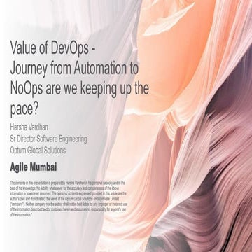 Agile Mumbai 2020 Conference | Value of DevOps - Journey from Automation to N...