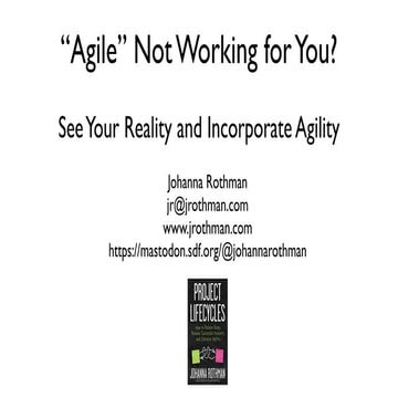 Tackling Fake Agility w/ Johanna Rothman