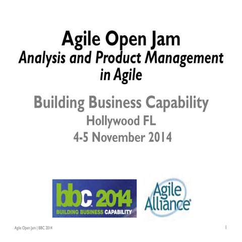 Agile Open Jam at Building Business Capability Conference 2014