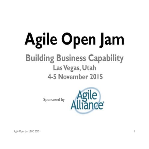 Agile Open Jam at Building Business Capability Conference 2015