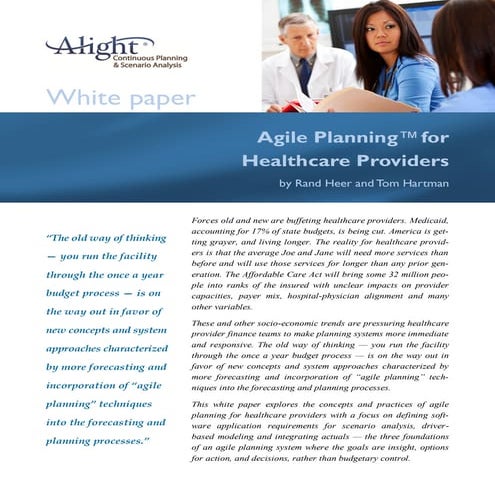 Agile Planning for Healthcare Providers