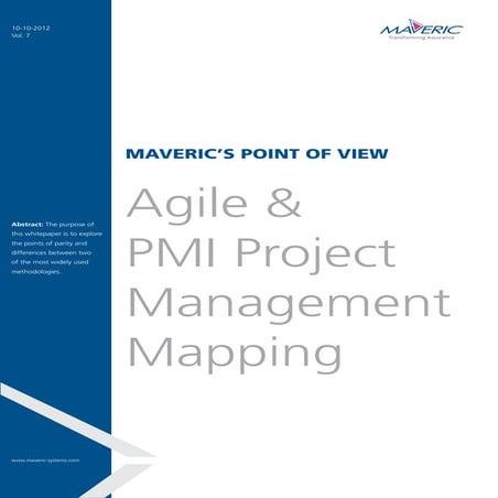 Agile & pmi project management mapping   maveric systems