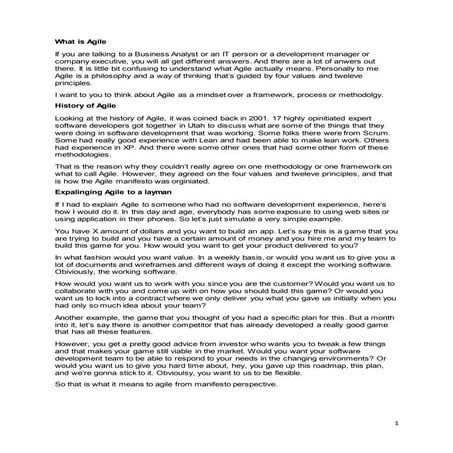 Agile presentation notes