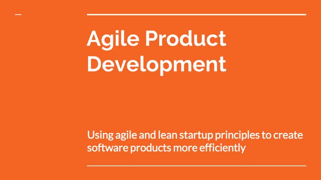 Agile product development