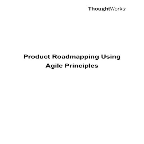 Agile product roadmapping