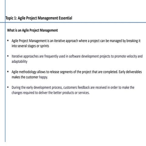 Agile Project Management Essential