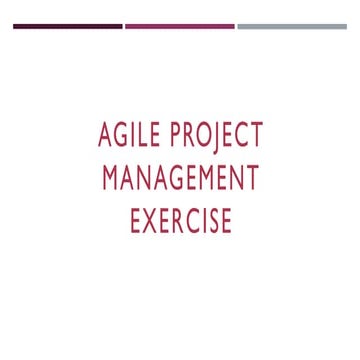 Agile Project Management Exercise