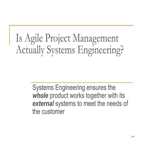 Agile project management is systems management