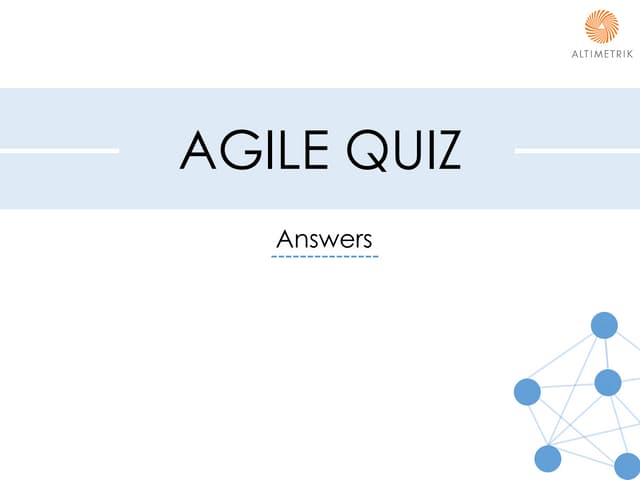 Agile quiz answers
