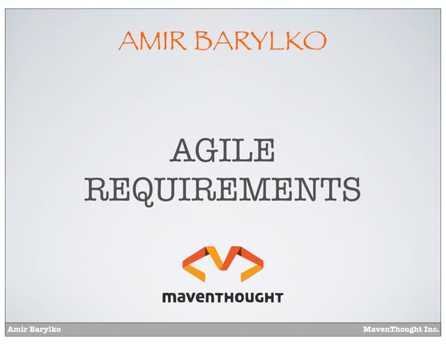 Agile requirements
