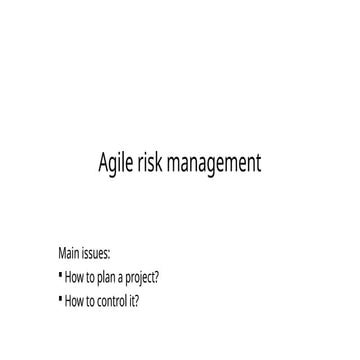software agile risk management ins crum and xp