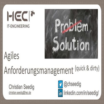 Agiles Anforderungsmanagement bei HEC