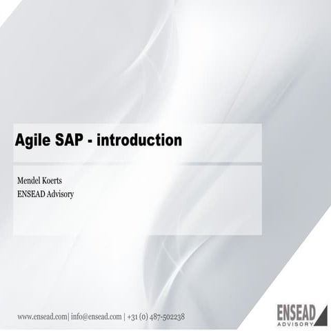 Agile sap   high-level introduction by ensead advisory