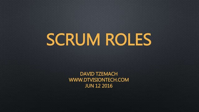 Agile scrum roles