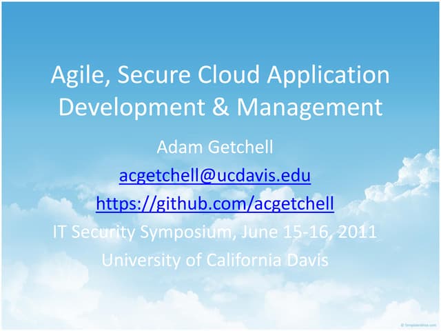 Agile Secure Cloud Application Development Management