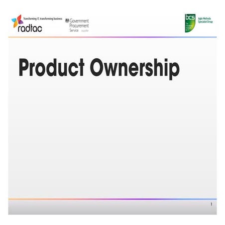 Product Ownership - Jose Casal - Public Sector Agile SIG