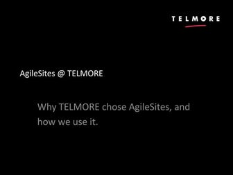 Agile sites @ telmore 