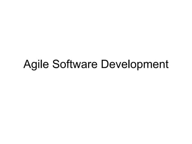 Agile Software Development