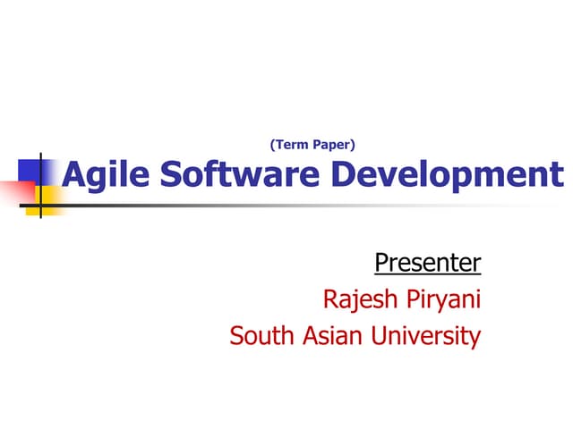 Agile software development