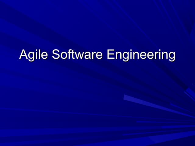 Agile softwareengineering