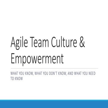 Agile team empowerment by sam