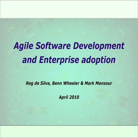 Agile presentation to Telstra, April 2010