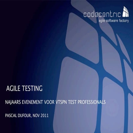 Agile testen vts politie Nederland