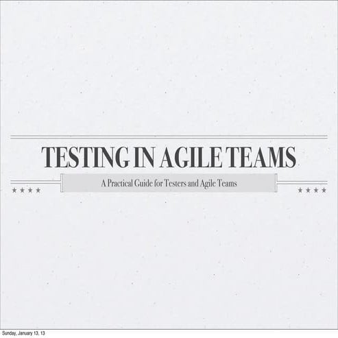 Agile testing