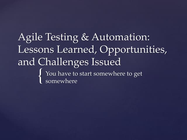 Agile testingandautomation