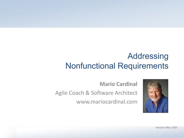 Adressing nonfunctional requirements with agile practices