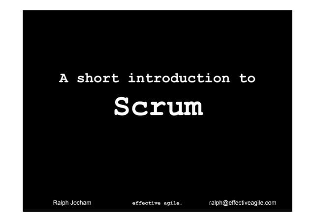 Agile tour 2011   ralph jocham - scrum primer