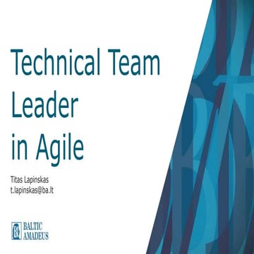 Titas Lapinskas - Technical Team Leader in Agile