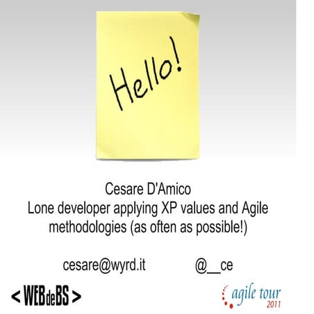 Agile tour brescia 2011 - user stories