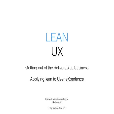 Agile Tour Brussels 2015 : Lean UX workshop