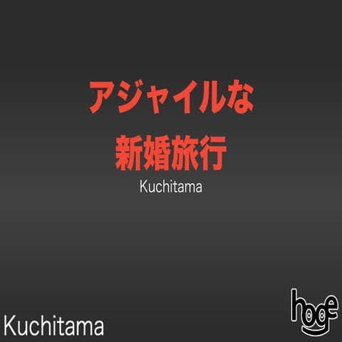 アジャイルな新婚旅行