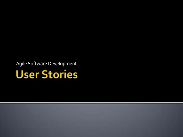 Agile User Stories
