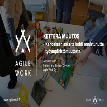 Ketterä muutos - Kahdeksan askelta kohti onnistunutta työympäristömuutosta. 