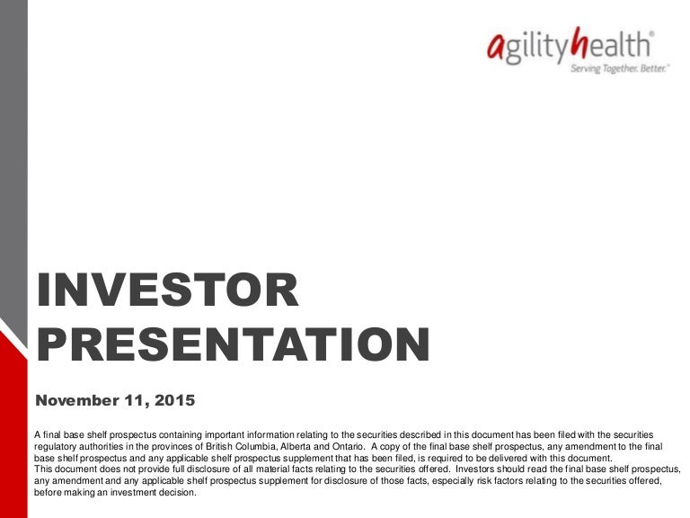 Agility Health Investor Presentation