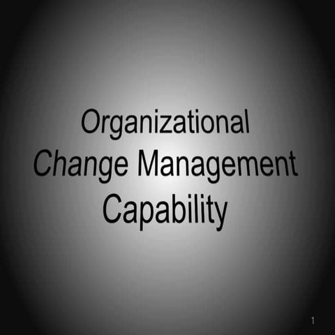 Change Agility - Organizational Change Management Capability
