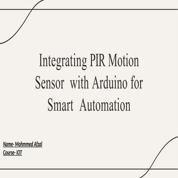ARDUINO MOTION SENSOR | PPTX