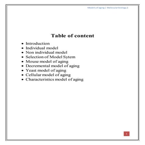 Aging and model of aging | DOCX