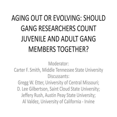 Aging Out Or Evolving