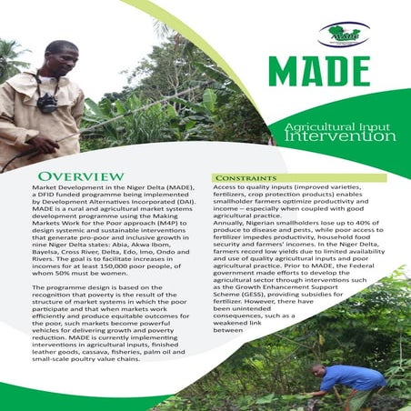 Agricultural Input Intervention Profile 