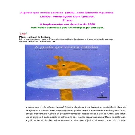 A girafa que comia estrelas (1) | PDF