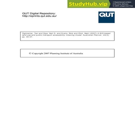 A GIS Based Land Use And Public Transport Accessibility Indexing Model