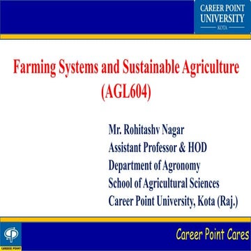 AGL604 (Farming System and Sustainable Agriculture)