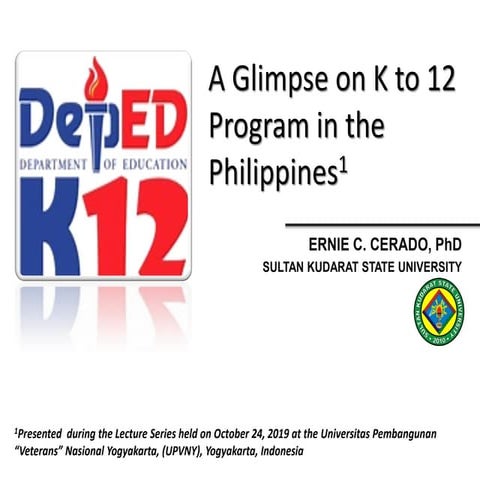 A glimpse on k to 12 program in the philippines | PDF