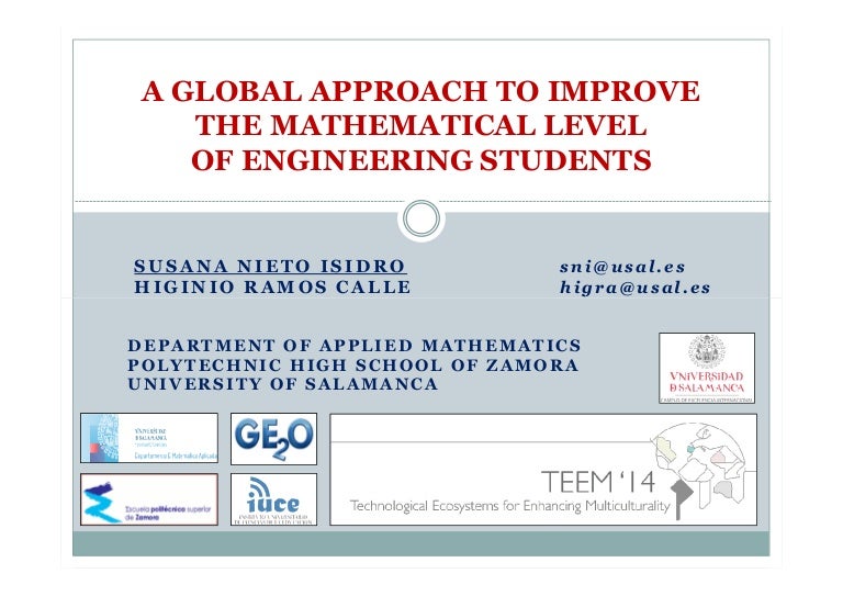 A global approach to improve the mathematical level of engineering st…